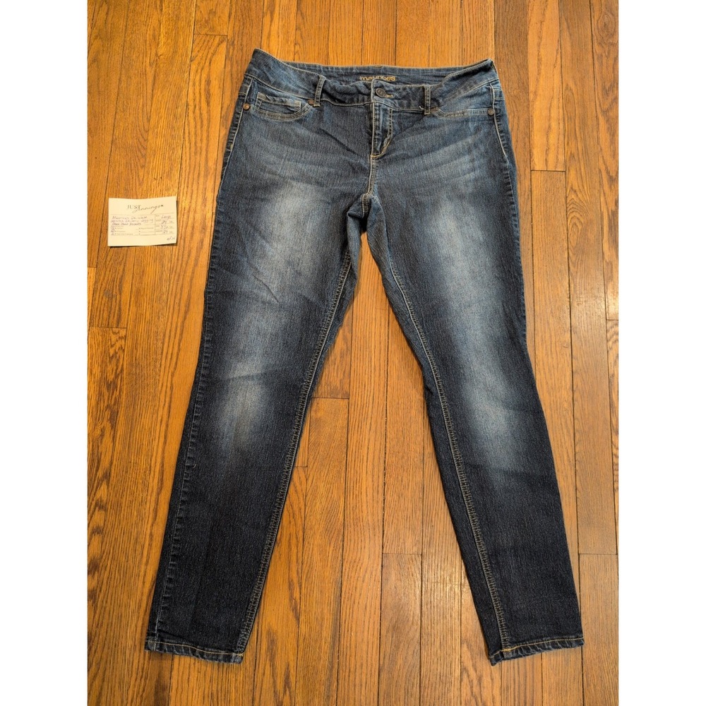 Maurices Dark Wash Stretch‎ Skinny Jegging Faux Front Pocket Jeans Size Large